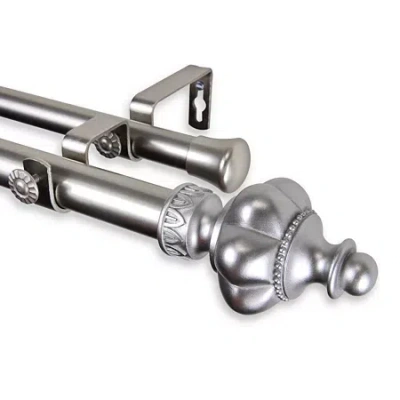 Rod Desyne Terra 1" Double Adjustable Curtain Rod In Silver