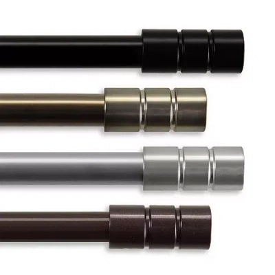 Rod Desyne Theo 3/4 In Adjustable Curtain Rod In Silver