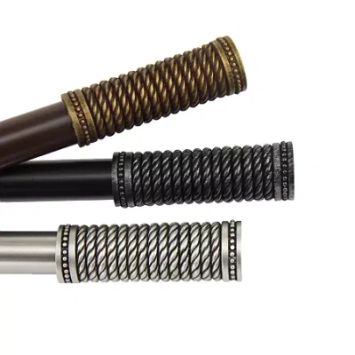 Rod Desyne Threaded 13/16" Adjustable Curtain Rod In Brown