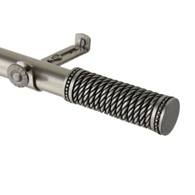 Rod Desyne Threaded Triple Single Curtain Rod In Satin Nickel