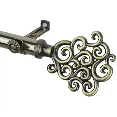 Rod Desyne Tidal 13/16" Adjustable Curtain Rod In Brown