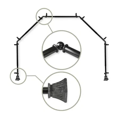 Rod Desyne Trumpet 5-sided Bay Window Rod In Black