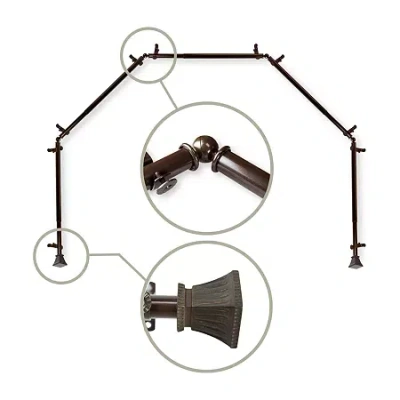 Rod Desyne Trumpet 5-sided Bay Window Rod In Brown