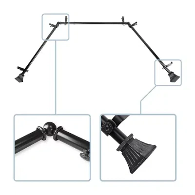 Rod Desyne Trumpet Bay Window Rod In Black