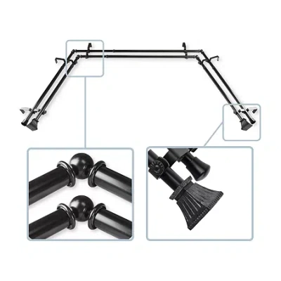 Rod Desyne Trumpet Bay Window Rod In Black