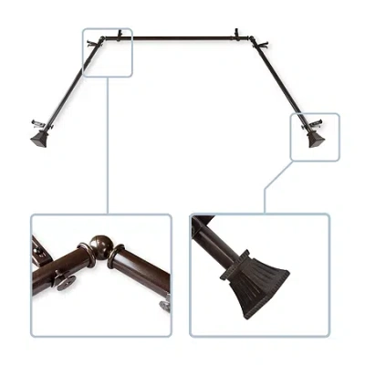 Rod Desyne Trumpet Bay Window Rod In Brown