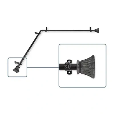 Rod Desyne Trumpet Corner Window 3/4 In Curtain Rod In Black