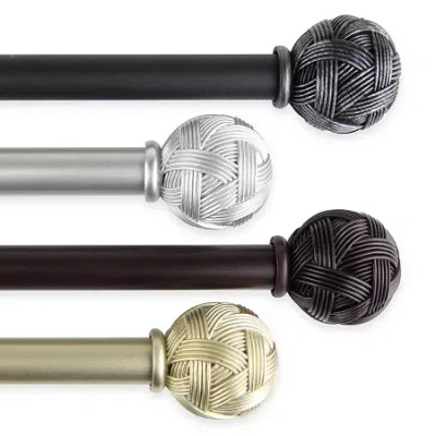 Rod Desyne Twine 1" Adjustable Curtain Rod In Black