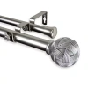 Rod Desyne Twine 1" Double Adjustable Curtain Rod In Silver