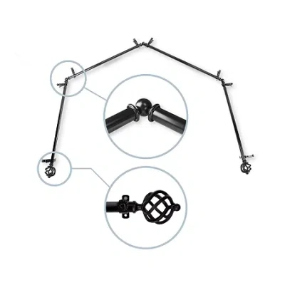 Rod Desyne Twist 4 Sided Bay Window Rod In Black