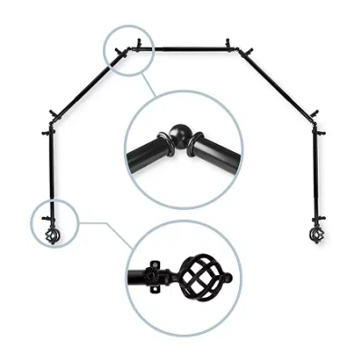 Rod Desyne Twist 5 Sided Bay Window Rod In Black