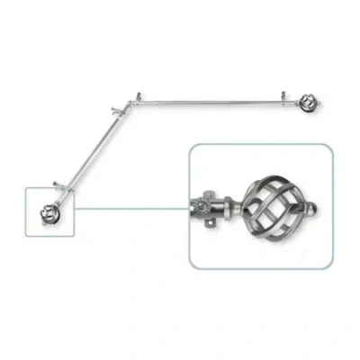 Rod Desyne Twist Corner 13/16 In Adjustable Curtain Rod In Silver