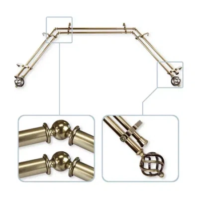 Rod Desyne Twist Double Bay Window Rod In Brown