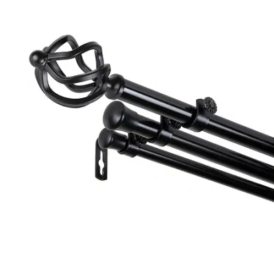 Rod Desyne Twist Triple Curtain Rod In Black