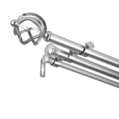 Rod Desyne Twist Triple Curtain Rod In Silver