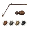 Rod Desyne Tyoma Corner 3/4 In Adjustable Curtain Rod In Brown