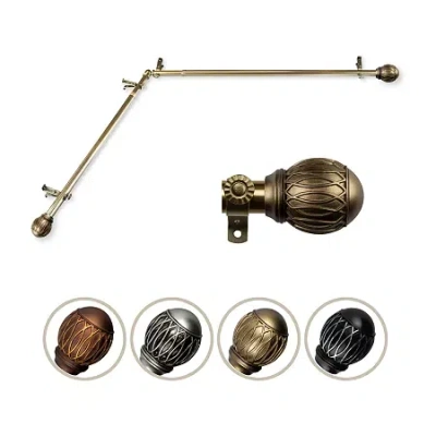 Rod Desyne Tyoma Corner 3/4 In Adjustable Curtain Rod In Yellow