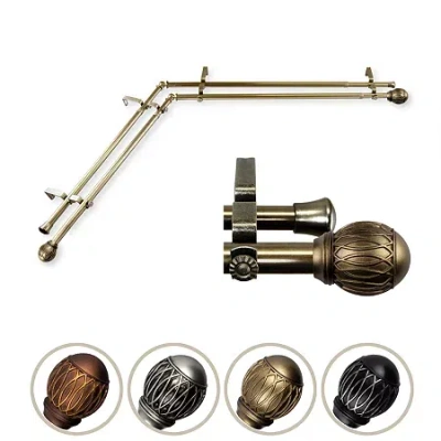 Rod Desyne Tyoma Corner Double Curtain Rod In Yellow