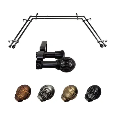 Rod Desyne Tyoma Double Bay Window Rod In Black