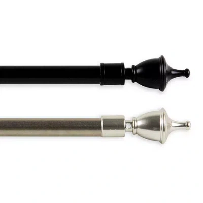 Rod Desyne Urn 7/16" Single Curtain Rod In Silver