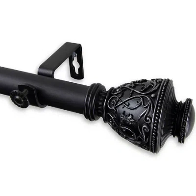 Rod Desyne Veda 1" Adjustable Curtain Rod In Black