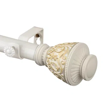 Rod Desyne Veda 1" Adjustable Curtain Rod In White