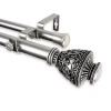 Rod Desyne Veda 1" Double Adjustable Curtain Rod In Silver