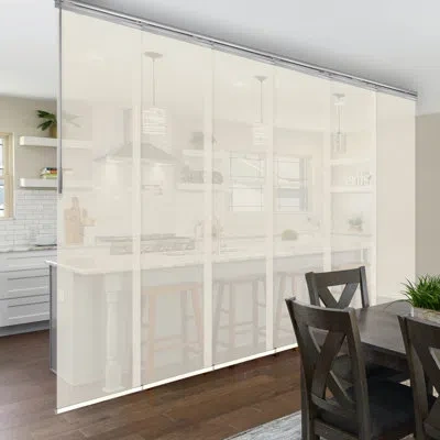 Rod Desyne Web Semi-sheer Vertical Blind In Satin Nickel