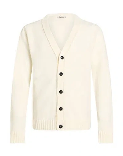 Roda Man Cardigan Ivory Size L Wool In White