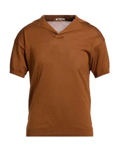 Roda Man Polo Shirt Brown Size S Cotton In Multi
