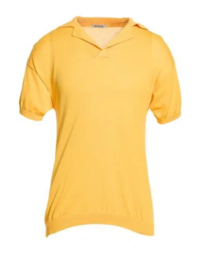 Roda Man Polo Shirt Marigold Size L Cotton In Yellow