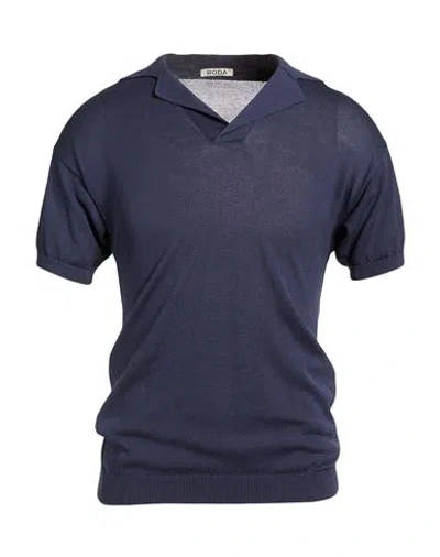 Roda Man Polo Shirt Midnight Blue Size S Cotton