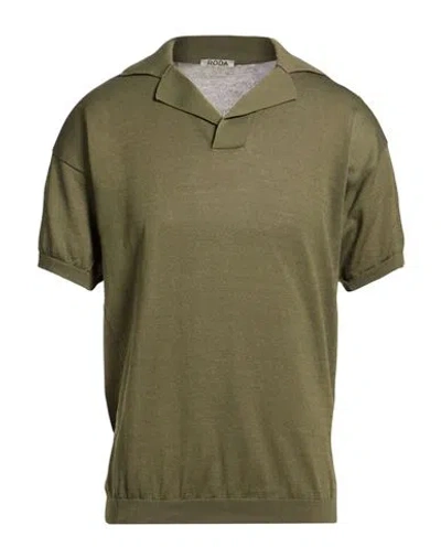 Roda Man Polo Shirt Military Green Size Xl Cotton