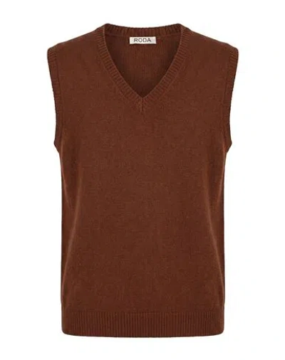 Roda Man Sweater Brown Size Xl Wool