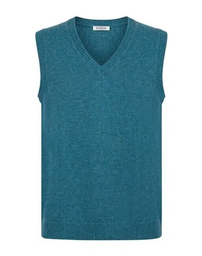Roda Man Sweater Deep Teal Size Xl Wool In Blue