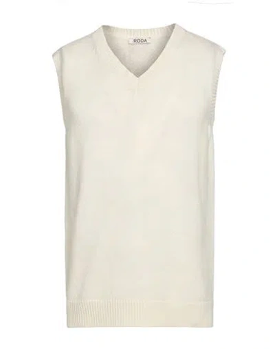 Roda Man Sweater Ivory Size Xxl Wool In White