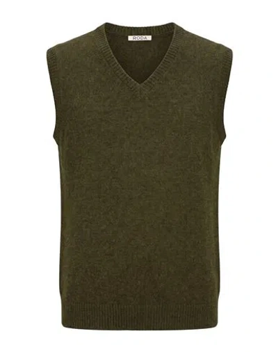 Roda Man Sweater Military Green Size Xl Wool