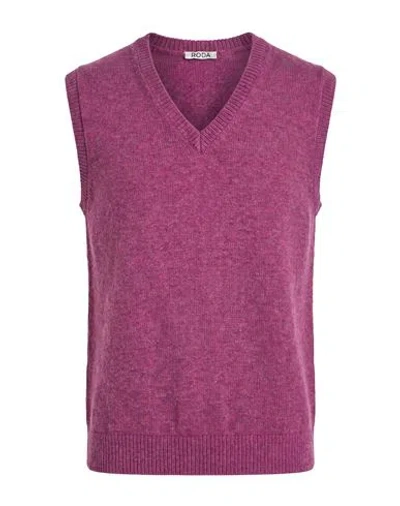 Roda Man Sweater Plum Size Xxl Wool In Multi
