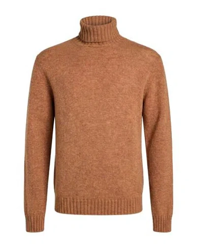 Roda Man Turtleneck Camel Size L Virgin Wool
