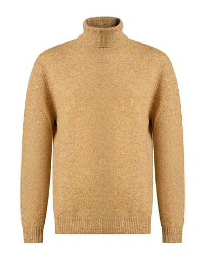 Roda Man Turtleneck Camel Size L Virgin Wool In Neutral