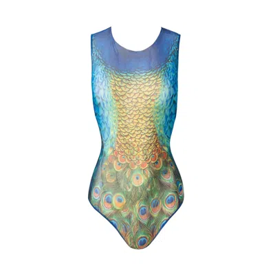 Roda Smartswimwear Women's One-piece Sleeveless Swimsuit Peacock Mayura In Multi