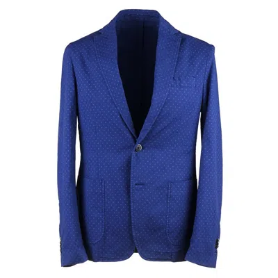 Pre-owned Roda Soft-constructed Blue Dot Print Cotton Sport Coat Slim 42 (eu 52)