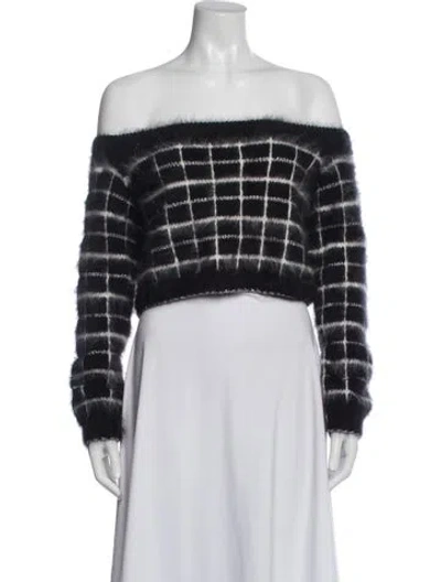 Pre-owned Rodarte Angora Plaid Print Sweater In Blue