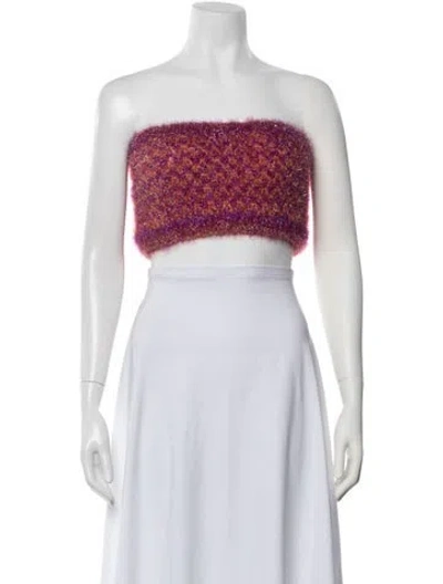 Pre-owned Rodarte Angora Strapless Crop Top In Black