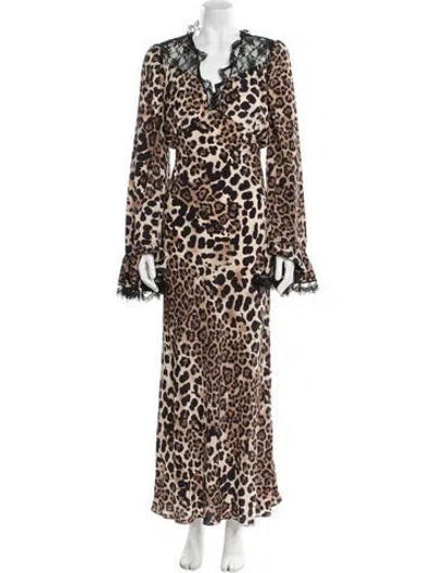 Pre-owned Rodarte Animal Print Long Dress In Neutral