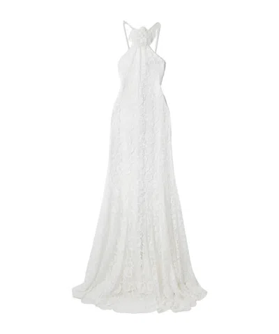Rodarte Appliquéd Organic Cotton-blend Lace Gown In White