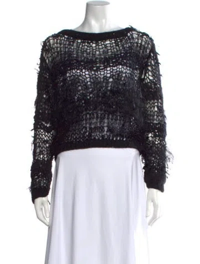 Pre-owned Rodarte Bateau Neckline Sweater In Black