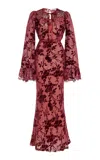 Rodarte Burnout Bias Dress Burgundy In Burgundy