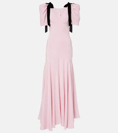 Rodarte Bow-detail Silk Crêpe Gown In Pink
