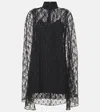 Rodarte Caped Floral Lace Minidress In Black